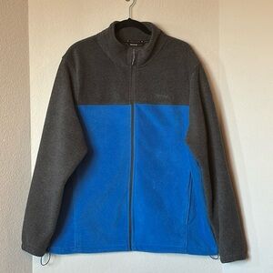 SWISS ALPS Men’s XL Full Zip Fleece Jacket Navy Blue Gray Warm Casual